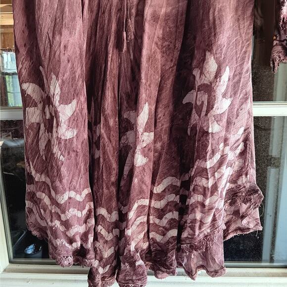 NWT Shoreline Boho One Size Purple Beading Embroidery Gauze 3/4 Sleeves Top - Picture 3 of 7